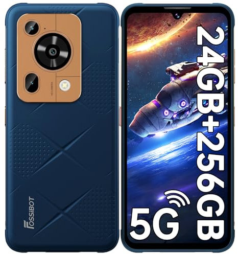 FOSSiBOT F112 Pro Móvil Irrompible 5G, 24GB + 256GB/TF 1TB Móvil Todoterreno, 6.88” HD+ Movil Resistente, Android 14, Cámara 50MP+16MP, 7150mAh Batería, Dual SIM/NFC/OTG/GPS/Face ID/Fingerprint
