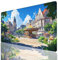 City Mouse Pad, Gaming Mouse Pad 1400 * 600 * 3mm, Desk Mat Large with Stitched Edges, Non Slip Rubber Base, Carousel Mousepad Waterproof for Office Gaming Desk Accessories Gifts for Men 7522-GYL