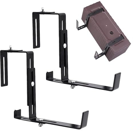 Flower Box Holders – Outdoor Railing Clamps, Window Garden Hooks, Versatile Planter Arms | Weather-Resistant Metal Shelf System, Reinforced Deck Bracket Setup Elevates Plant Display Elegantly at Home