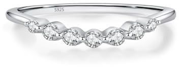 Aotiwe Damenring 925 Silber, Ring Frau Silber Gebogene Reihe Kleiner Zirkonia Größe 52 (16.6)