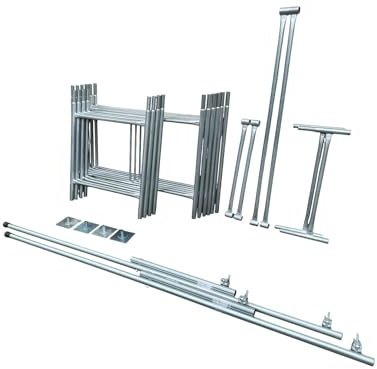 Toptower Classic Scaffolding Tower 5.5m (Working Height) 4' x 2'6 Base Size DIY Galvanised Scaffold Tower (Basic Kit with Stabilisers)