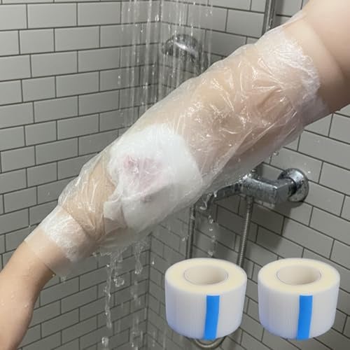 PICC Line Einweg-Duschabdeckung mit Klebeband, wasserdichte Armbandage, Wundschutzhülse zum Baden, passend für Armumfang 43,2 cm - 55,9 cm, 20 Stück