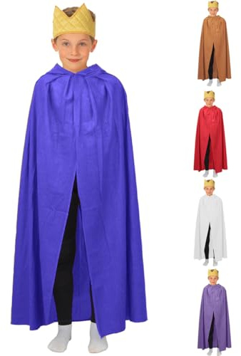 Charlie Crow King or Queen cloak Nativity/Christmas Costume for Kids | one size 7-9 yrs | Four colours available | BLUE