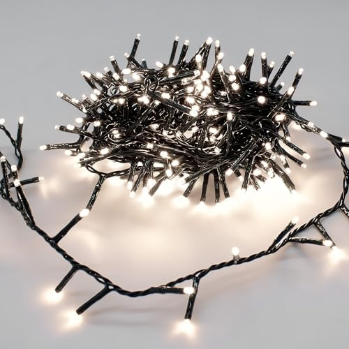 LED Lichterkette kalt weiß 5,95 cm / 40 LED inkl. Netzstecker | Für Innen und Außen, Deko Garten Beleuchtung, Stimmungsvolle Beleuchtung