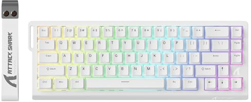 ATTACK SHARK X68 HE 8000Hz Rapid Trigger Keyboard, 0.01mm RT Accuracy Wired Gaming Keyboard with Magnetic Switch, Adjustable Actuation, Rapid Trigger, Snap Tap, RGB Lighting for PC/Mac, White