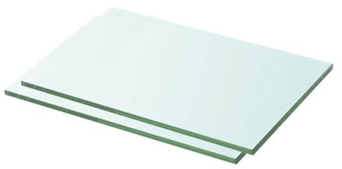 Roanoer Juego de 2 estantes de cristal para pared de láminas de cristal templado, 30 x 15 cm, grosor de cristal de 8 mm, capacidad de carga de 15 kg, estantería de pared transparente para vivienda y
