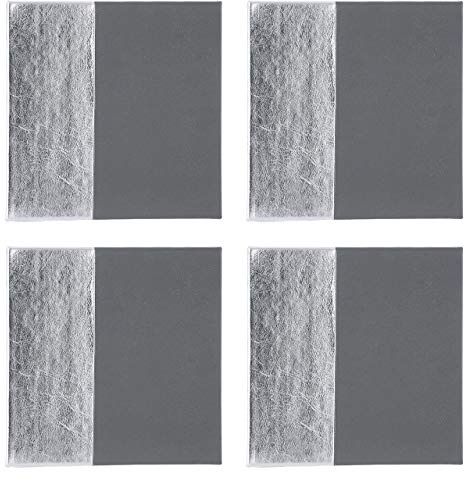 Geome Dipped Coasters, Square, Leather Effect/Grey & Silver, Set of 4