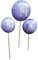 Jürgen Bocker Garten-Ambiente blau Gartenstecker Rosenkugel 3er-Set 15-10-10 cm Edelstahl mit Marmorlackierung Stab 80 cm, RKB 151010