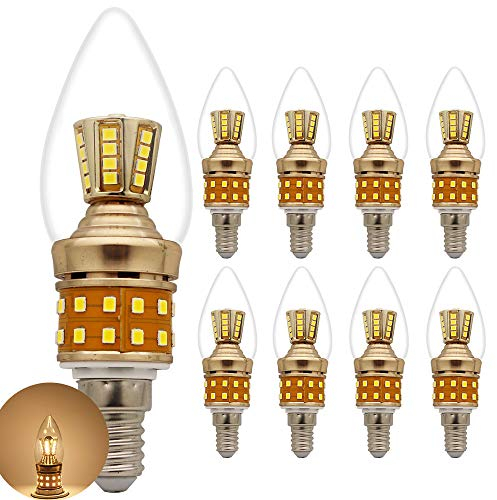 8er Pack E14 LED Kerze Lampe, 9W 850LM - Ersatz für 80W Halogenlampen, Classic LED Kerzen Licht, Nicht Dimmbar, Warmweiß 2700K