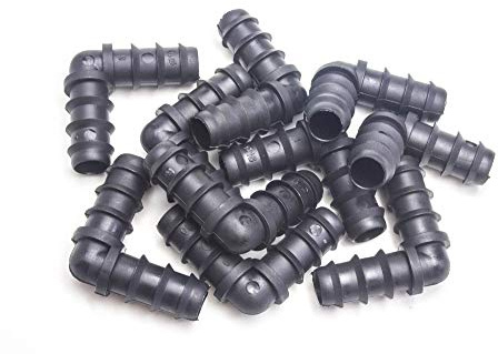 Schlauch Verbinder für 16mm Bewässerung Systeme Tropfschlauch und Perlschlauch (90° Winkel)