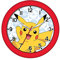 Accutime POK3159 Kinder Wanduhr Pikachu, Runde Analoguhr zum Lernen der Zeit, Dekoration für das Kinderzimmer, Batteriebetriebene Quarzuhr, Pokémon Uhr für Jungen und Mädchen, Kinderuhr Rot/Gelb