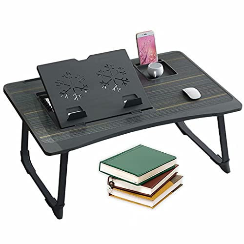 HGTRH Betttablett Mit Leseklappe, Betttablett Notebook, Tragbares Notebook Faltbarer Schoßschreibtisch Laptoptisch Mit Schublade Betttisch Beistelltisch Laptoptisch Fürs Bett Klein