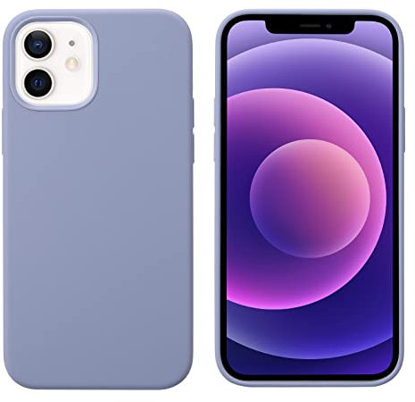 THBY Cover per iPhone 12 Mini, Custodia Antiurto Gomma Gel Silicio Liquido con Fodera Tessile Microfibra Morbida Custodia Silicone Protettiva Cover per iPhone 12 Mini. (Viola, per iPhone 12 Mini)