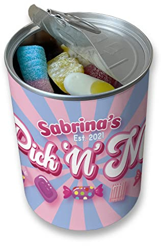 Bonbon-Dose mit rosa Wirbeln, personalisierbar