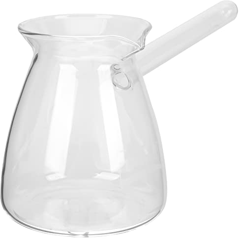 Yardwe Théière En Verre Épais Émaillé Théière À Café Et Théière En Borosilicate Poignée À Induction Côté Droit Bouilloire À Café Turque Transparente