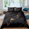 Parure de lit en marbre Ensemble de Housse de Couette Art Abstrait Chic Luxuey Ensemble de literie 3 pièces Fluide Noir doré 220x240cm Nouveauté Design Moderne en marbre Housse de Couette