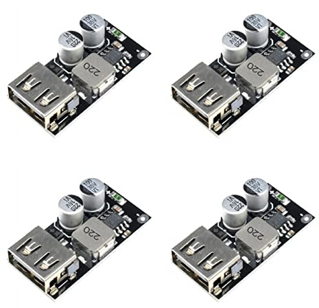 JZK USB DC Step-Down Modul, 24W QC 3.0 Power Entry Module, 24V/12V to 5V Quick Charging Board