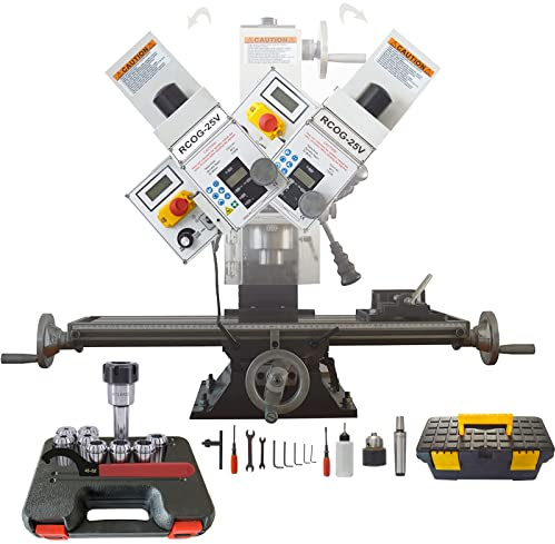 INTSUPERMAI Mini Milling Drilling MT3 Bnechtop Mill Drill Machine 7X27 Micro Feed Milling Machine Precision Powerful Milling Machine 50-2250rpm Variable Speed for Metal/Wood/Plastic Working DIY