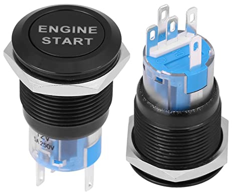 12V Starterknopf, wasserdichter Druckschalter für Motor | Zündstartschalter, Zündschloss, Startfunktion, Traktor und Auto, 12 Volt Bordnetz, Feuchtigkeitsschutz