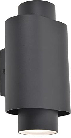Außenwandleuchte Cypres in Anthrazit,Wandleuchte aus Aluminium m.GU10-Fassung,max.24W, Außenleuchte mit Up- & Down-Effekt,moderne Außenlampe, wetterfeste Wandlampe,geeignet für LED&Smart Leuchtmittel