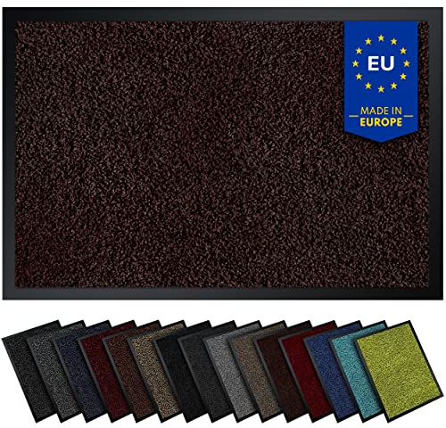 Gentle North Hochwertige Fußmatte braun 90x150 groß für Innen & Außen - Schmutzfangmatte rutschfest, waschbar & wetterfest - Fussmatte für Eingangsbereich & Aussenbereich - Läufer Flur dünn