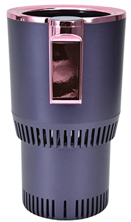 Zerodis Calentador de Tazas de Coche, Taza de refrigeración Inteligente para Coche, Color Morado Oscuro, Pantalla de Temperatura en Tiempo Real, 12 V para Botellas de Leche para Agua Mineral