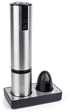 PEUGEOT - Elis Touch - Tire-Bouchon Electrique Rechargeable En Inox et ABS + Socle de Chargement + Coupe-Capsule - Batterie Lithium Ion - Autonomie Longue Durée - Coloris Inox