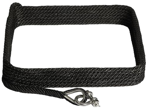 Extreme Max 3006.3485 BoatTector Solid Braid MFP 3/8 x 100' Anchor Line with Stainless Steel 3/8 Bolt-Type Anchor Shackle - Black