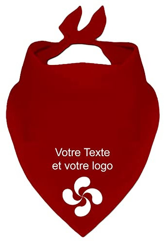 YONACREA - Foulard/Bandana - Special Féria - Personnalisable avec votre texte et Logo - Taille Adulte - ROUGE