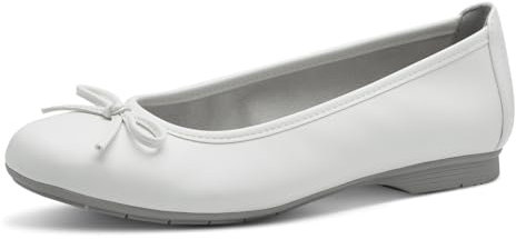 Jana Damen Ballerinas mit Schleife Vegan, Weiß (White), 42 EU