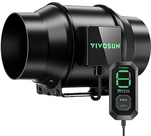 VIVOSUN AeroZesh G6 Inline Duct Fan 150 mm Extractor Fan 660 m³/h with E12 Speed Controller and Entirely Programmable PWM-Controlled EC Fan for Grow Tent Ventilation