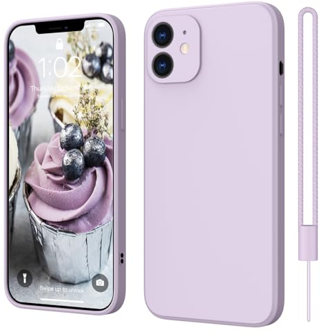 iPhone 12 Mini Hülle Silikon Case, ElestBela Hanyhülle iPhone 12 Mini Ultra Dünn Slim mit Microfiber, Kratzfeste Rundumschutz Case Schutzhülle Hülle für iPhone 12 Mini 4.7'' Lila
