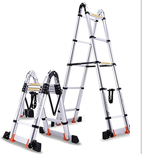 MAKIVI 3.7m Double Telescopic Ladder Multifunctional Foldable Portable Telescopic Ladder Household Ladder Attic Staircase Engineering Ladder (Size : 3.3M/10.8FT) Marriage