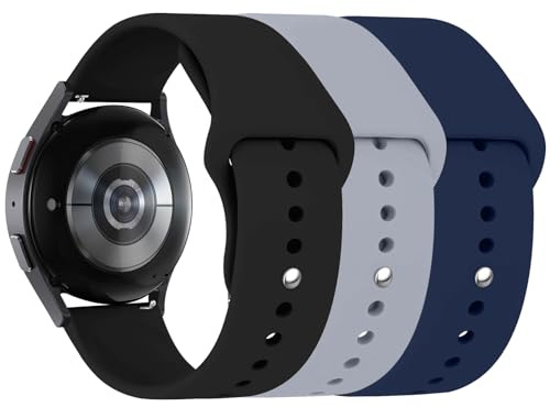 3 Pezzi Cinturino Silicone Compatibile con Samsung Galaxy Watch 7 6 5 4 Cinturino 40mm 44mm/4 6 Classico/FE/3 41mm/Active,Cinturini di Ricambio Orologi per Galaxy Watch 7