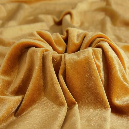 MaiMaiSuan Gelber Samtstoff von The Yard, 4,5 m, 152,4 cm breit, weich, dehnbar, Samtstoff für Polster, Sofa, Stuhlbezug, DIY-Nähen, Kostüme, Handwerk, Vorhang