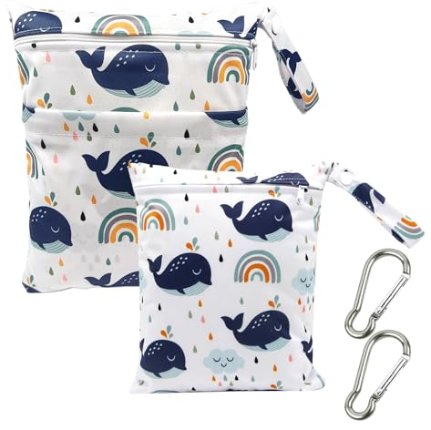 MEMOFYND 2er-Pack Windel-Organizer Mit 2 Karabinern, Nasstasche, Wickeltasche, Nasstasche Groß, Kulturbeutel-Organizer, Kleine Wickeltasche, Wickeltasche Für Unterwegs