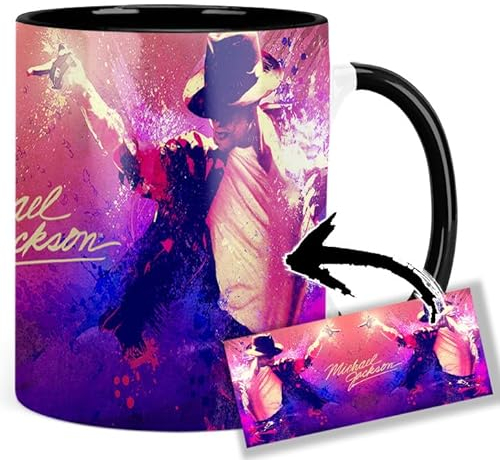 Michael Jackson Tasse Innen & Henkel Schwarz Keramikbecher Mug