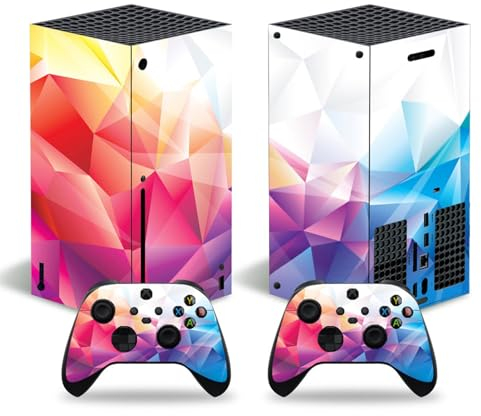 Skin Sticker für Xbox Series X Konsole und Controller, Vinyl Aufkleber Serie X Skins Wrap Decal Cover Schutzzubehör für X-Box Series X (Regenbogen Fresh)