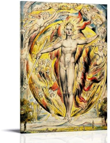 CaMbos Poster William Blake - Œuvres de peintres célèbres (le soleil à sa porte orientale) - Impression d'art - Peinture murale à suspendre - Décoration de chambre à coucher - Cadeau 40 x 60 cm