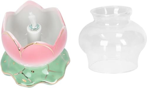 Retro-Kerosinlampe, Ghee-Lampenform, Öllampe, Öllaterne, Buddha-Kerzenhalter, Öllampenhalter, Stumpenkerzenständer, buddhistischer Globus, Votivkerzenständer, LED-Kegelkerzenständer, konische Glashalt