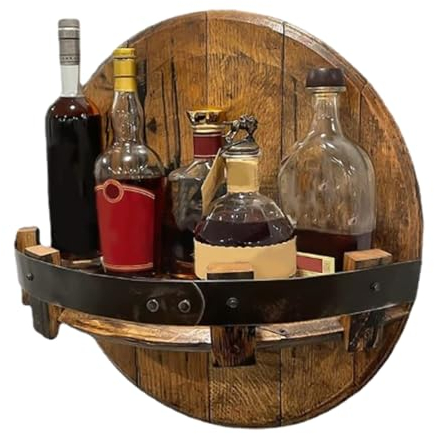 ZONEWD Armoire de bar à liqueur en bois à fixation murale, étagère de rangement vintage pour bouteille d'alcool, support mural pour whisky, vin rouge, décoration d'intérieur