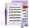 Self Adhesive Eyelashes 48PCS Self Adhesive Lashes Pre-Glued Cluster Lashes D Curl No Glue Eyelashes 10-16mm with Lash Tweezers 1 Step DIY Lash Self Stick Easy to Apply (SA02-D,10-16mm)