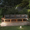 NITCA Lounge Moebel Terrasse Holz 4-TLG.Lounge Gartenmöbel Set Holz mit Auflagen Garten Sitzgruppe Lounge Loungemöbel Terrasse Holz Dunkelgrau Balkonlounge (2xEckteil+2xMittelteil)