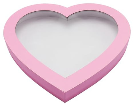 12.5inch Heart Shaped Gift Box Cardboard Cutouts Charcuterie Board Food Sweet Cupcake Tray Party Decorative Box (Heart, Pink)