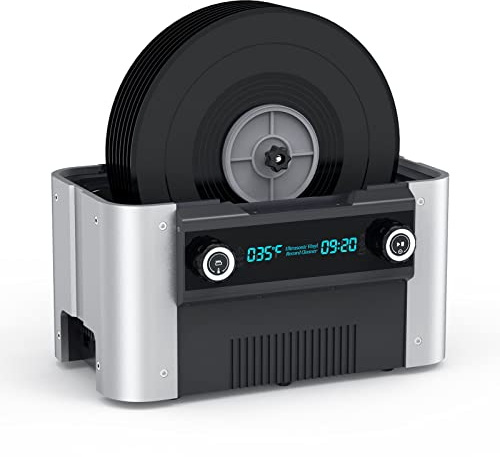 Registro Limpiador Ultrasónico Limpiador de Discos de Vinilo, 6L de Alta Frecuencia de Giro Automático de Secado de Ultrasonidos Registro de Limpieza de la Máquina con 6 Segmento de Temporización Y e