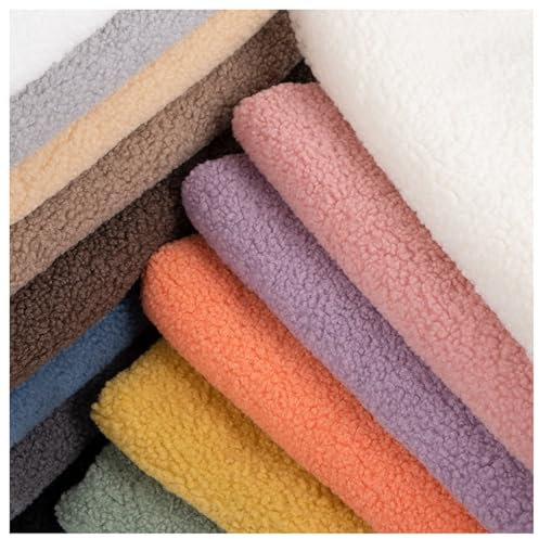 Plüsch Faux Schaffell Fleece Stoff Anti Pille Polar Sherpa Fleece Stoff Langfloriges Kunstpelz Material für Heimdekor, Schneiderei, Kunsthandwerk, Decken, Handgefertigte Artikel, 50x160cm (Color : Bl