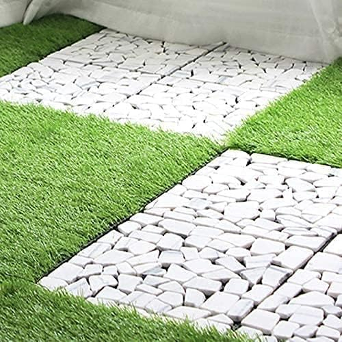 Japard Terrassenfliesen, quadratisch, Naturstein, ineinandergreifend, für den Außenbereich, Garten, Terrasse, Balkon, Boden, Terrassendielen, Abfluss, DIY, Upgrade, Terrasse, Hinterhof, Weg, Weiß