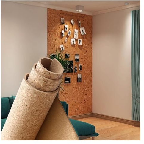 Korktafelrolle, Kork-Pinnwand, Nachrichtentafel, mit selbstklebender Rückseite, Korkrolle, Wandkunst-Bodenbelag zum Zeichnen von Kunstwerken