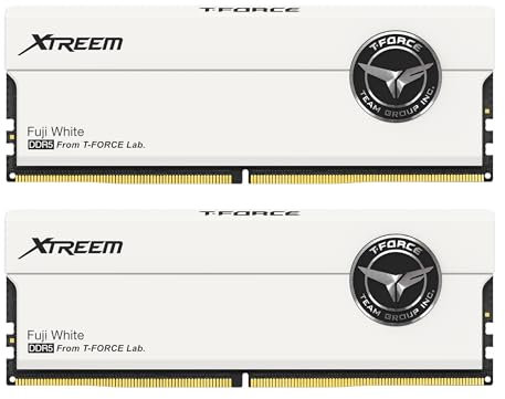 TEAMGROUP T-Force XTREEM DDR5 Ram 32GB (2x16GB) 8000MHz PC5-64000 CL38 A-DIE Desktop Memory Module Ram for 600 700 Series Chipset XMP 3.0 Ready White FFWD532G8000HC38DDC01