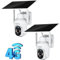 Xega 2 Pack 4G Lte Security Camera Outdoor With SIM Card,Solar Powered Wireless CCTV Work Without WiFi,2K HD No WiFi Security Camera with PTZ Motion Detection Spotlight & Siren Alert TF&Cloud Storage